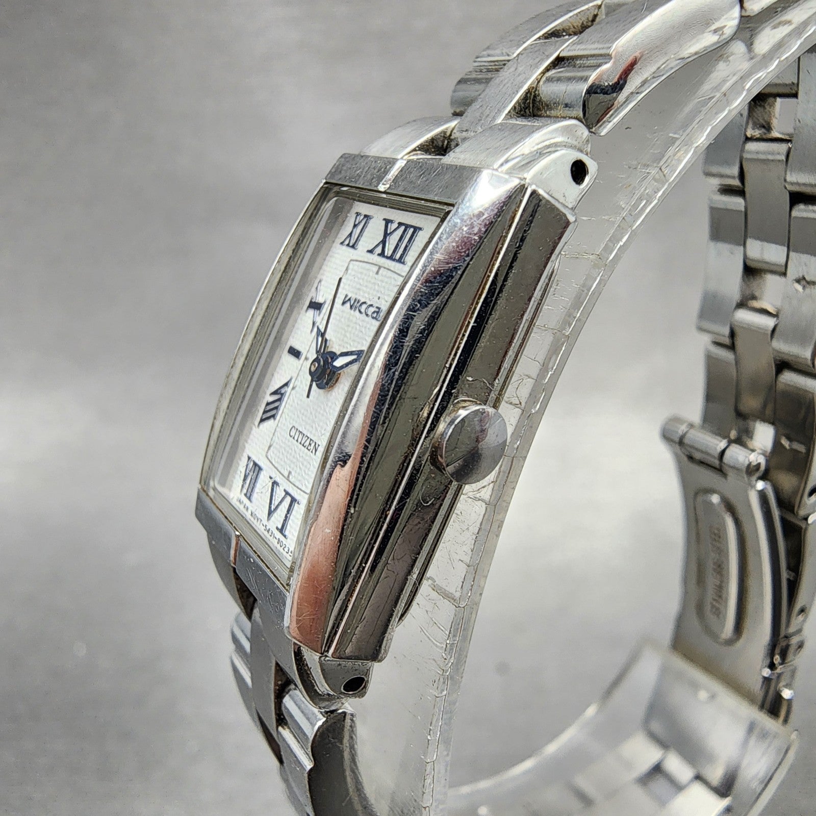 Citizen Wicca Tank Watch Women 16mm White Dial Silver Tone 5431S0112384 NewBat2