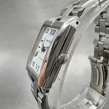 Citizen Wicca Tank Watch Women 16mm White Dial Silver Tone 5431S0112384 NewBat2
