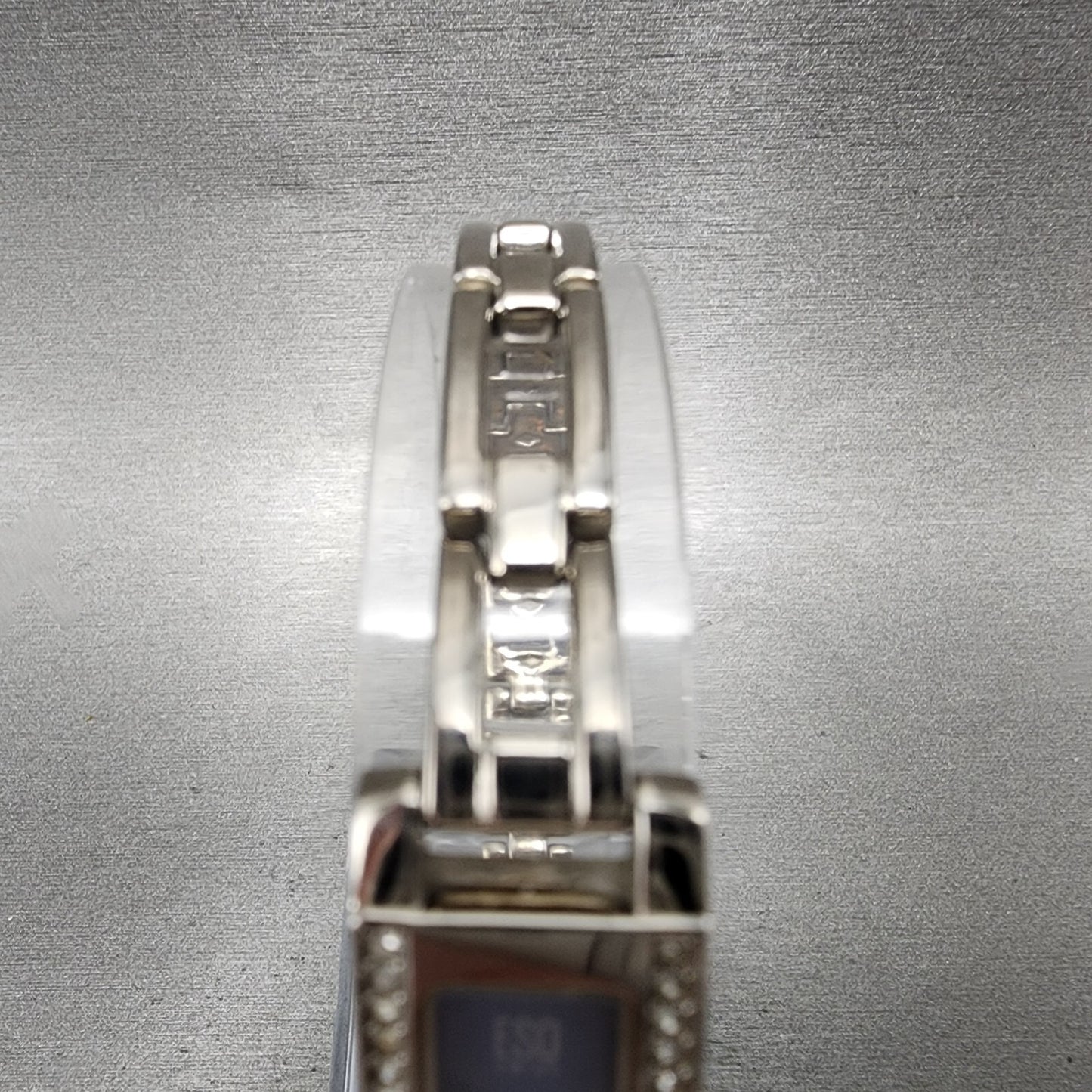 ESQ Tank Watch Women 14mm Blue Dial Silver Tone Crystal Bezel E5098 New Batt4