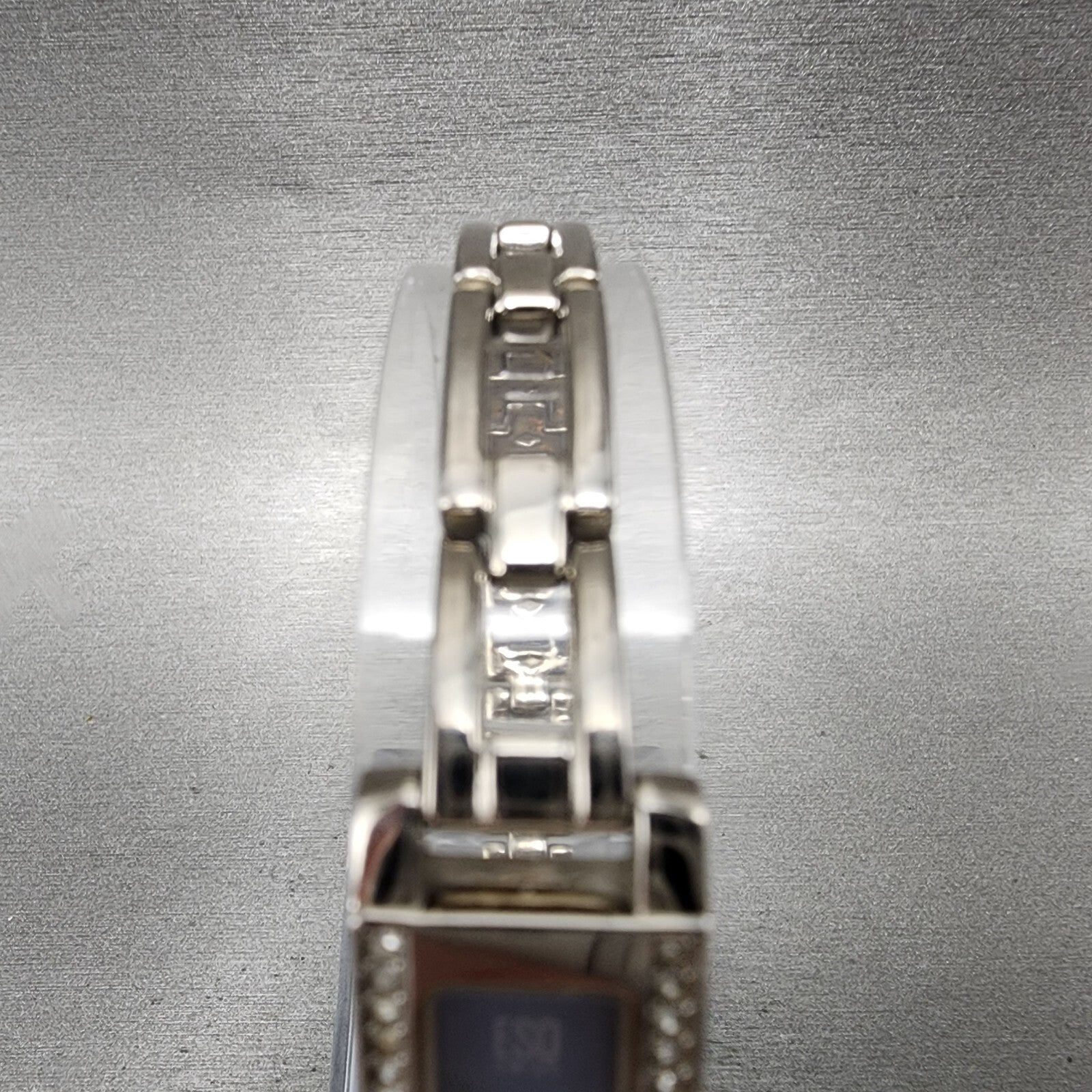 ESQ Tank Watch Women 14mm Blue Dial Silver Tone Crystal Bezel E5098 New Batt4