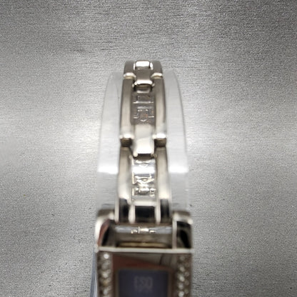 ESQ Tank Watch Women 14mm Blue Dial Silver Tone Crystal Bezel E5098 New Batt4