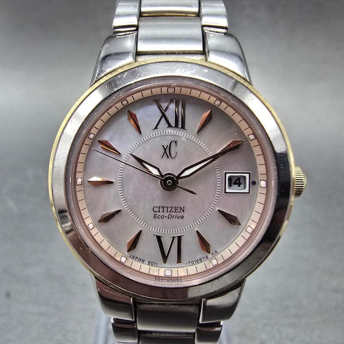 Citizen Eco-Drive Xc Watch Women 26mm MOP Dial Two Tone E011-T010580 Round Runs0