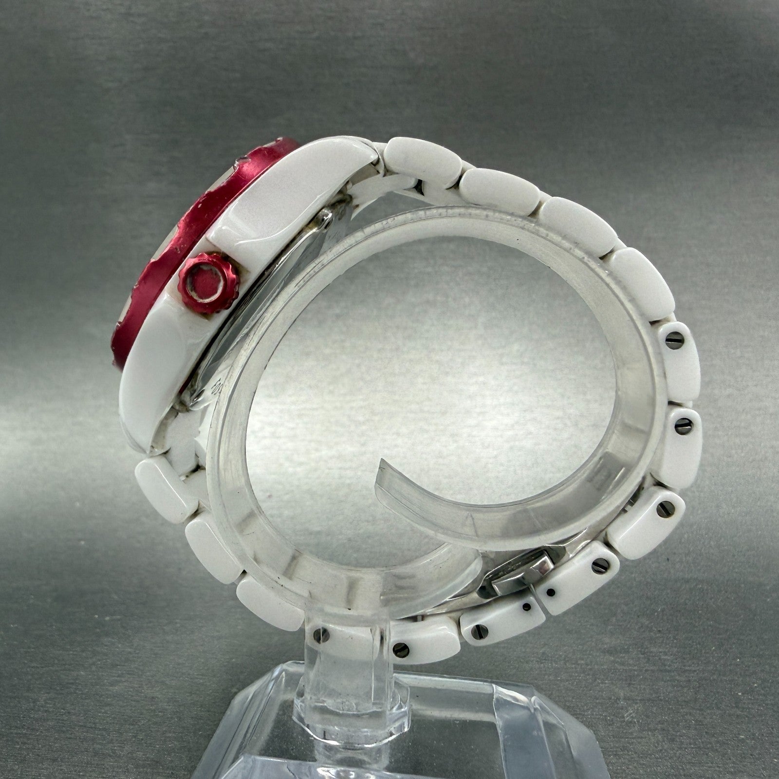 Fossil Watch Women 39mm White Dial White Ceramic Date Round CE-1051 New Battery6