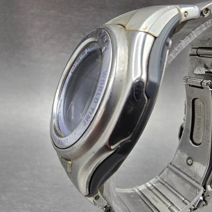 Casio Wave Ceptor LWV-100J Watch Women 37mm Silver Alarm Chronograph New Battery2