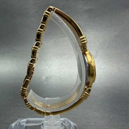 Seiko Watch Women 21mm Champagne Dial Gold Tone Round V400-1229 New Battery GVt8