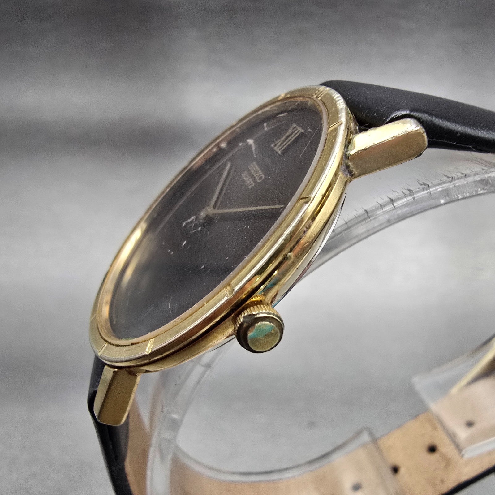 Seiko Watch Men 33mm Brown Dial Gold Tone Round 2620-0059 New Battery Vintage1