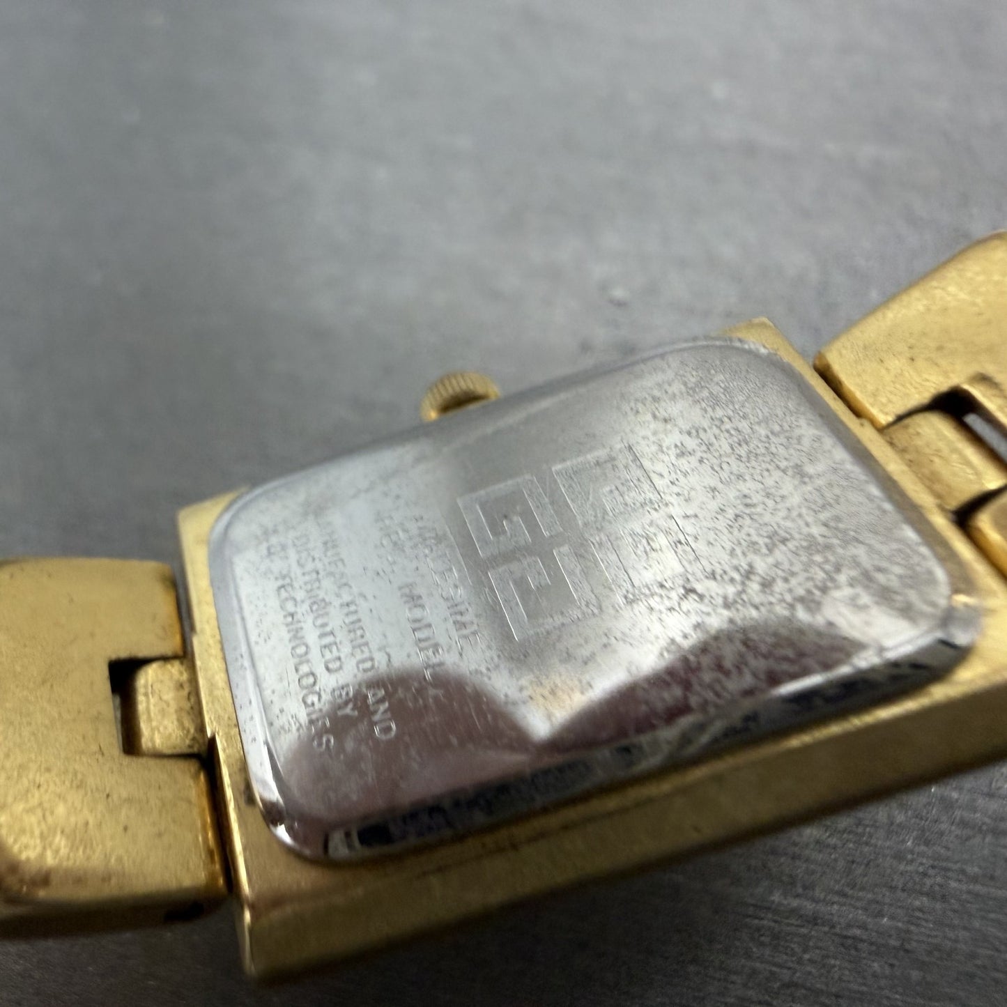 Givenchy Tank Watch Women 17mm Gold Dial Gold Tone Rectangle New Battery9