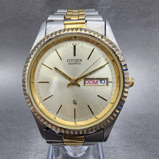 Citizen CQ President Watch Men 35mm Silver Dial Gold Daydate 6100-S26569 PARTS