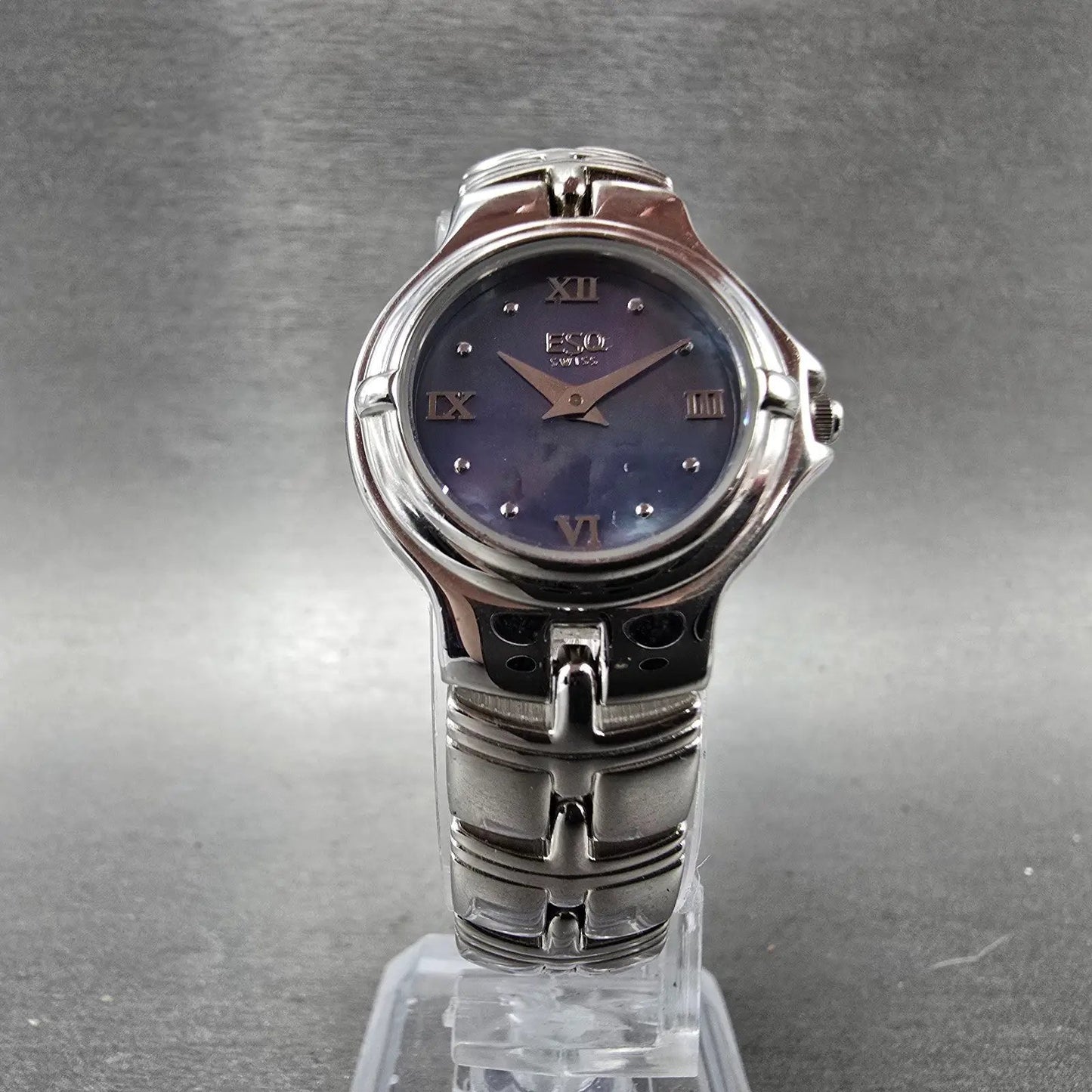 ESQ Watch Women 24mm MOP Dial Stainless Steel Round 100553 New Battery5
