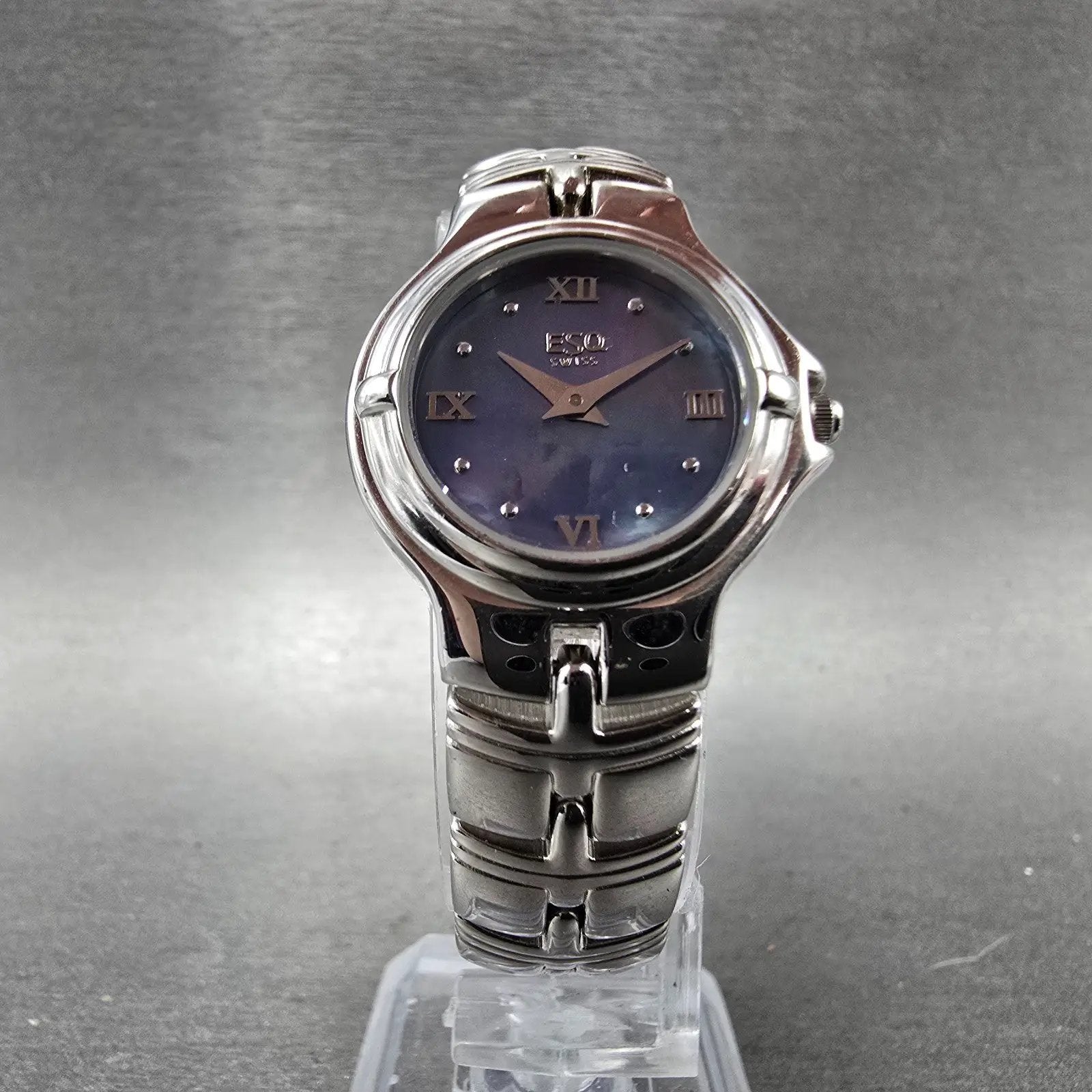 ESQ Watch Women 24mm MOP Dial Stainless Steel Round 100553 New Battery5