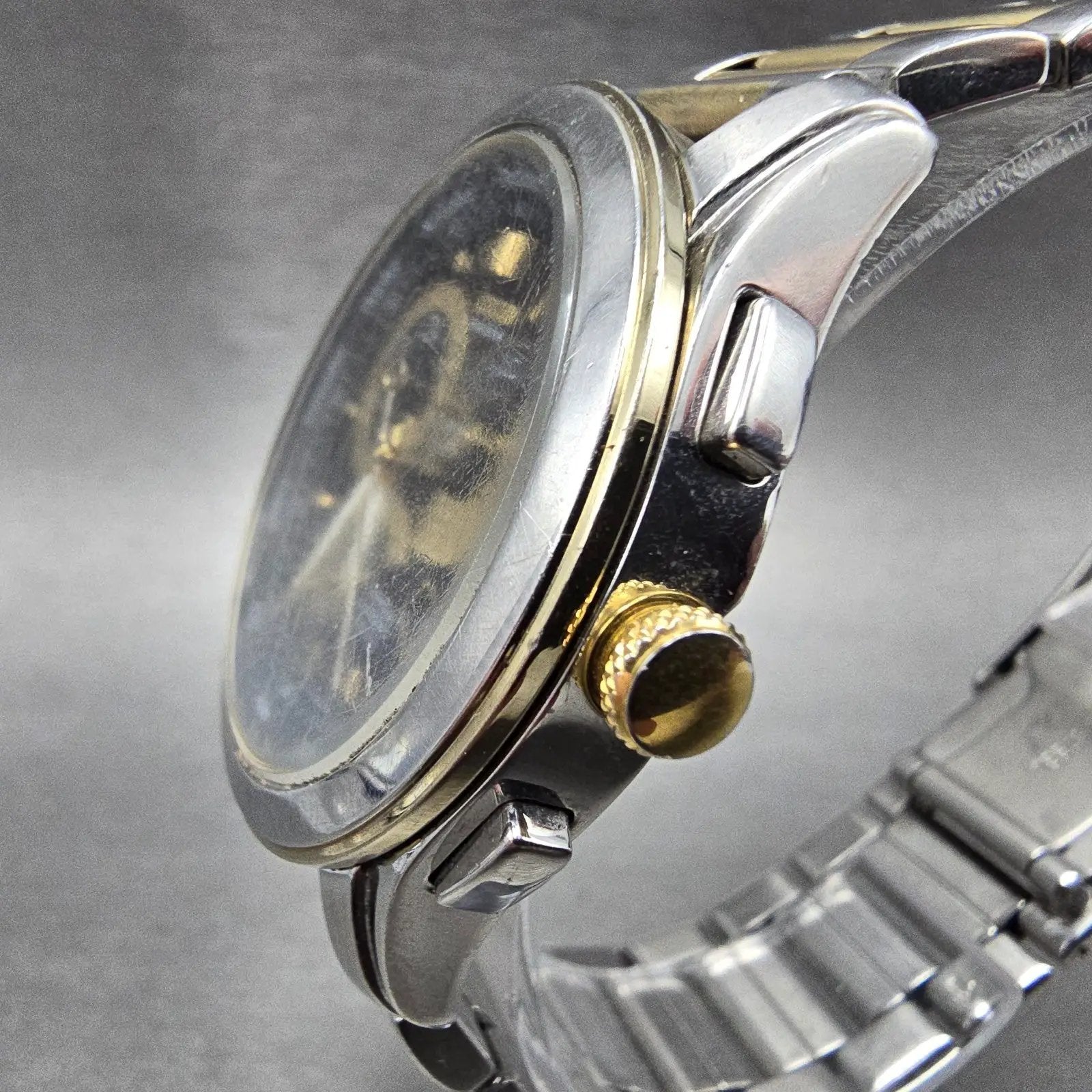 Citizen Eco-Drive Perpetual Calendar Watch Men 39mm Blue Dial Two Tone Runs E8702