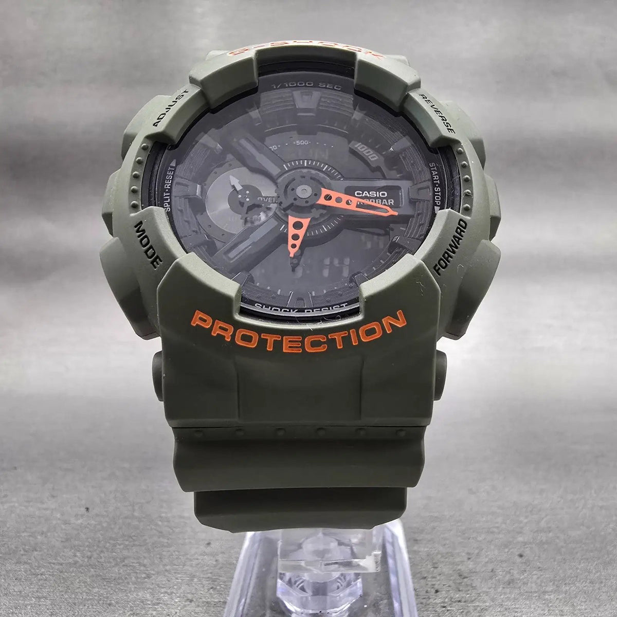 Casio G-Shock GA-110LN Watch Men 51mm Black Dial Green Chrono Alarm New Battery5