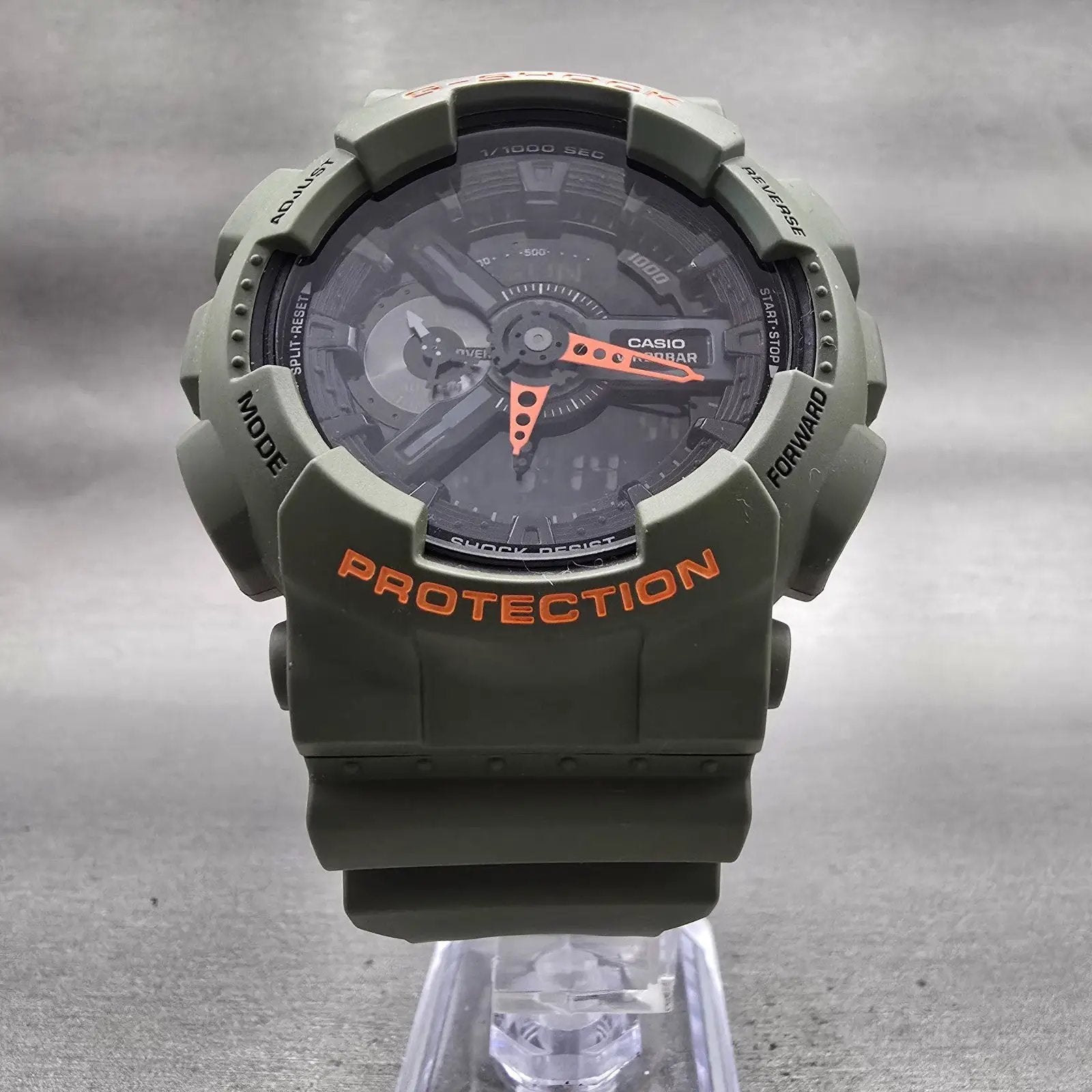Casio G-Shock GA-110LN Watch Men 51mm Black Dial Green Chrono Alarm New Battery5