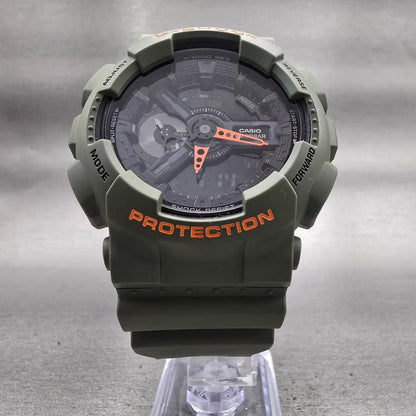 Casio G-Shock GA-110LN Watch Men 51mm Black Dial Green Chrono Alarm New Battery5