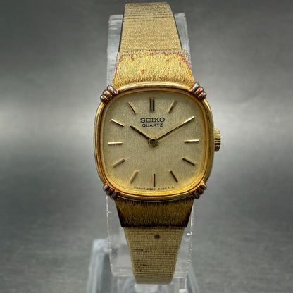 Seiko Watch Women 18mm Champagne Dial Gold Tone Square 2320-6710 New Battery0