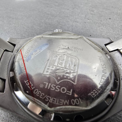 Fossil Colts Watch Men 40mm Blue Dial Silver Tone Date NFL-1086 New Battery9