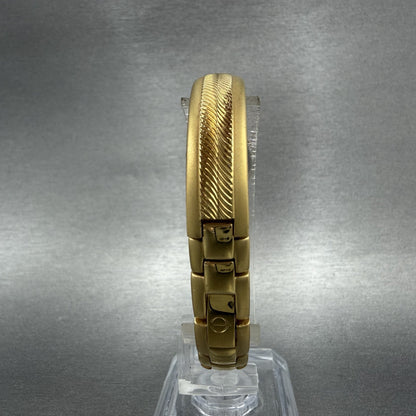 Elgin Watch Women 16mm Silver Dial Gold Tone Oval Bangle New Battery7