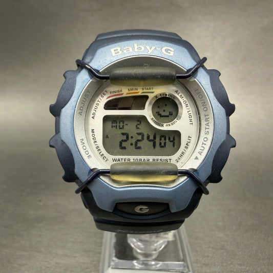 Casio baby G Watch Women 41mm Digital White Dial Blue Case Round BGX-141 New Bat0