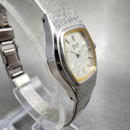 Seiko Watch Women 17mm Silver Dial Silver Tone Hexagon 2c21-5149 New Battery
