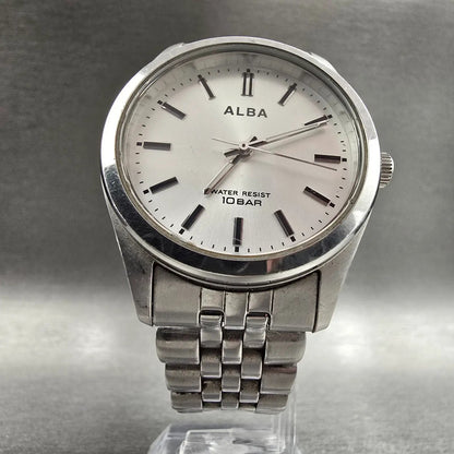 Seiko Alba Watch Men 34mm Silver Dial Silver Tone Round V501-0EL0 New Battery5