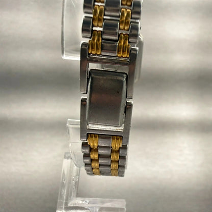 Seiko Watch Women 17mm White Dial Two Tone Rectangle V401-5129 New Battery VTG7