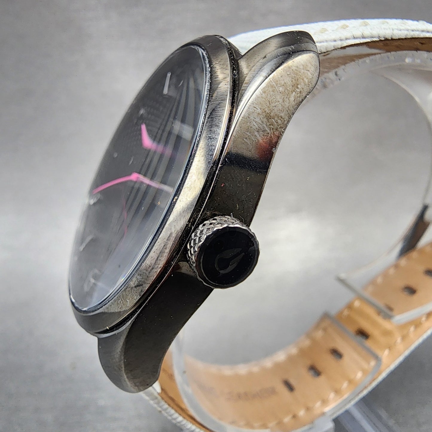 Nixon The Bullet Watch Women 38mm Black Dial Black Tone Date Round New Battery2