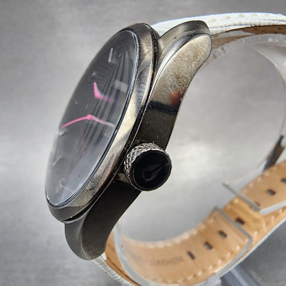 Nixon The Bullet Watch Women 38mm Black Dial Black Tone Date Round New Battery2
