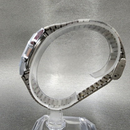 Seiko ALBA Digital Watch Men 31mm LCD Alarm Chrono Silver Tone Y7994750 PARTS7