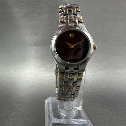 Movado Museum Watch Women 24mm Black Dial Two Tone Round 81-E4-1832 New Batt5