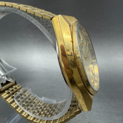 Citizen CQ Watch Men 35mm Champagne Dial Gold Tone Daydate READ!!!!! New Battery3