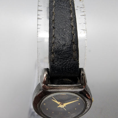 VTG Citizen CQ Watch Women 19mm Black Dial Black Tone 5930-K01060 New Battery