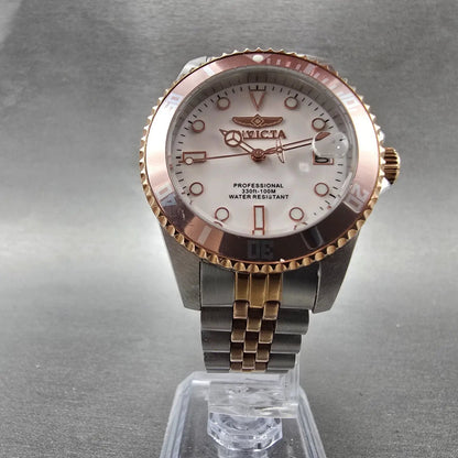 Invicta Dive Watch Women 34mm White Dial Two Tone Date Rose Gold 29193 NewBat5