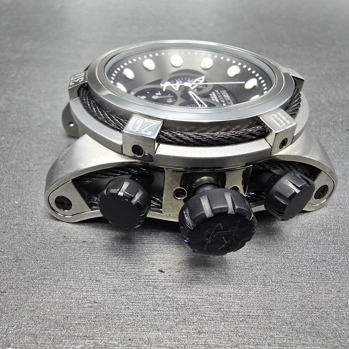 Invicta Reserve Bolt Zeus Chronograph Watch Men 52mm Black Dial Steel Date NewBa5