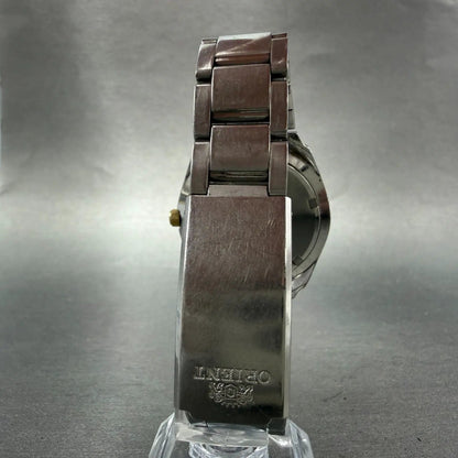 Orient Crystal Tri Star Watch Men 36mm White Dial Steel Date Round READ!! NewBat7