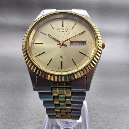 Citizen President Watch Men 35mm Champagne Dial Daydate 6100-K09311 New BatteryL5