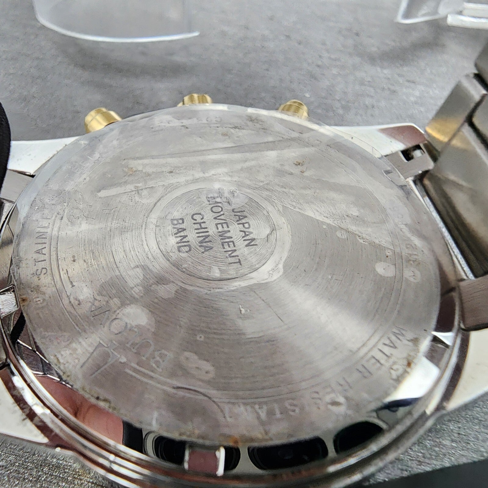 Bulova Chronograph Watch Men 44mm MOP Dial Two Tone Date Round 98D1329