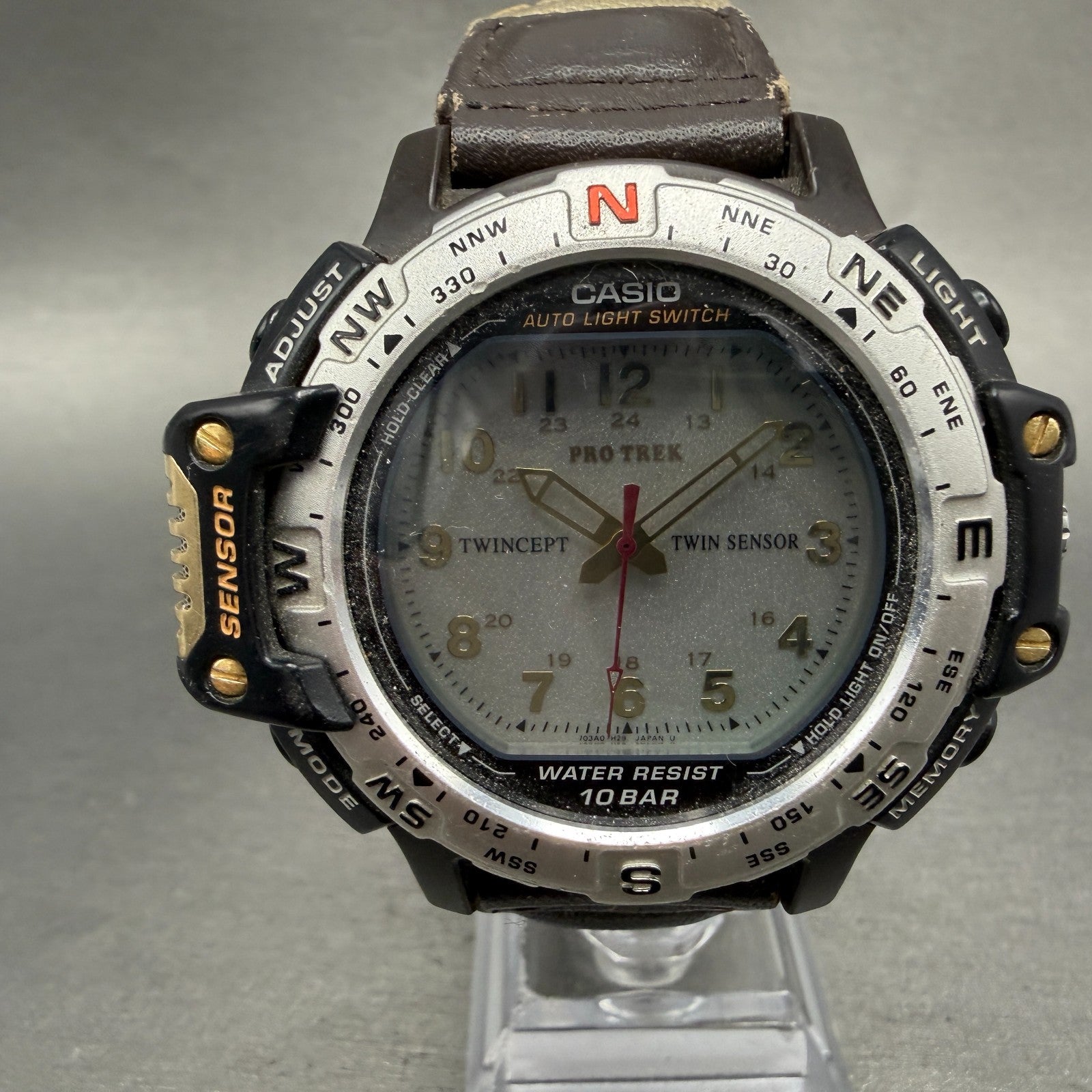 Casio Protrek Twincept PRT-50 Watch Men 51mm Analog Digital Black PARTS0