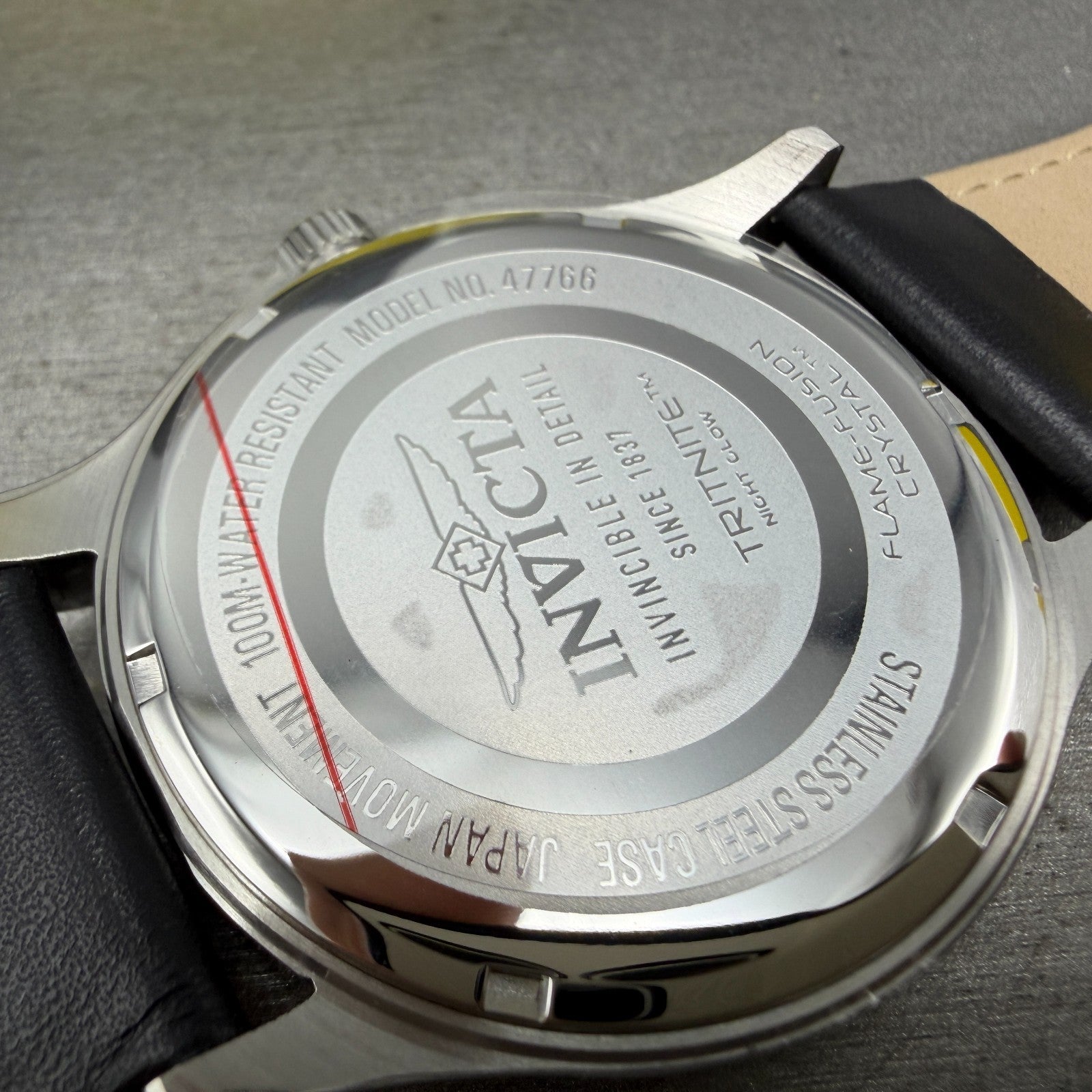 Invicta Celestial Watch Men 43mm Black Dial Silver Date Round Leather 477668