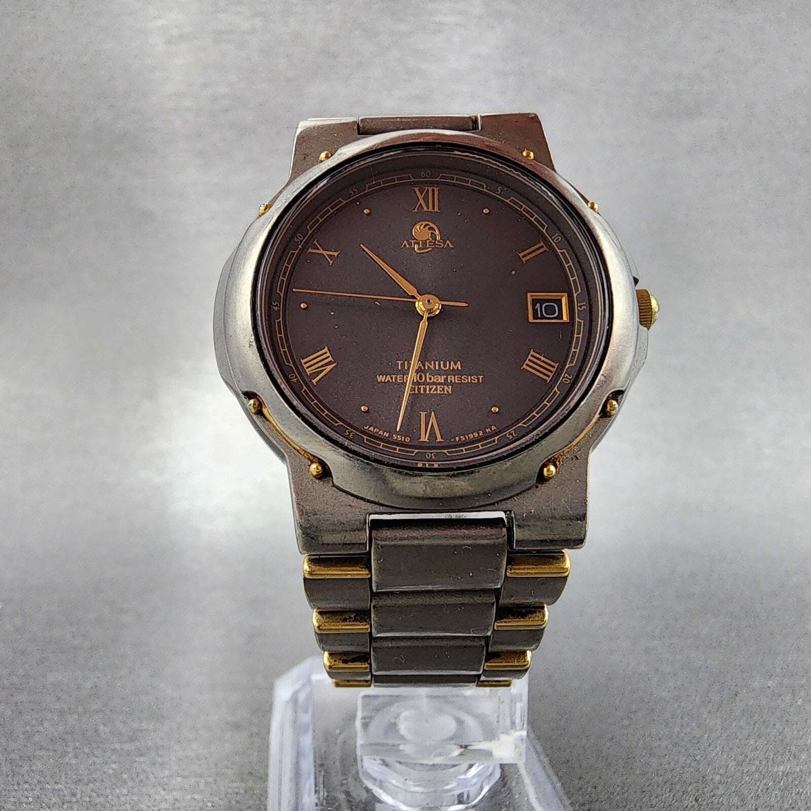 Citizen Attesa Titanium Watch Men 32mm Black Dial Gray Tone 5510F51332 PARTS6