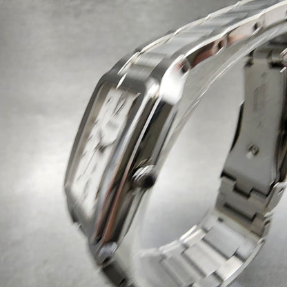 Seiko Lukia Tank Watch Women 20mm Silver Dial Silver Tone 1n010bz0 New Battery3