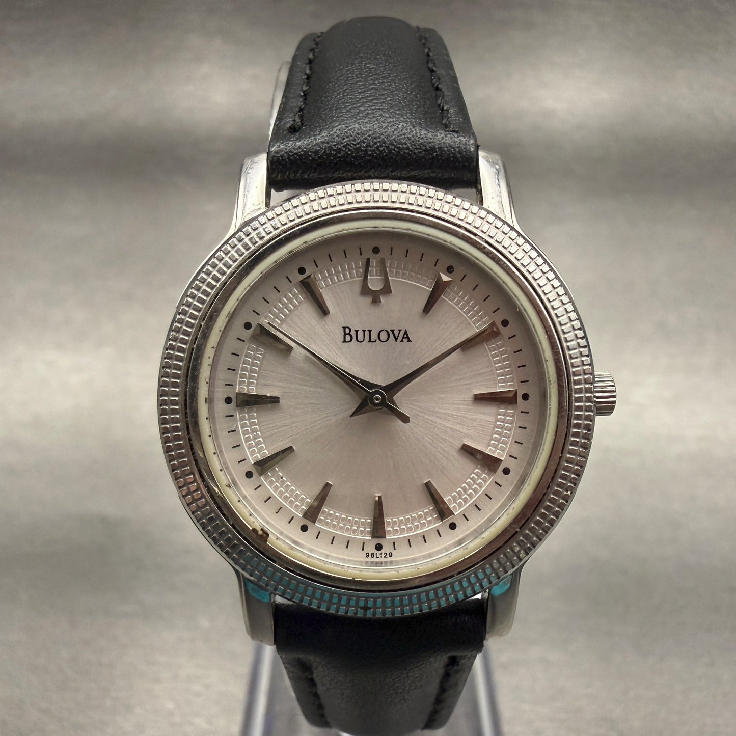 Bulova Watch Women 28mm Silver Dial Silver Tone Round 96L129 New Battery0