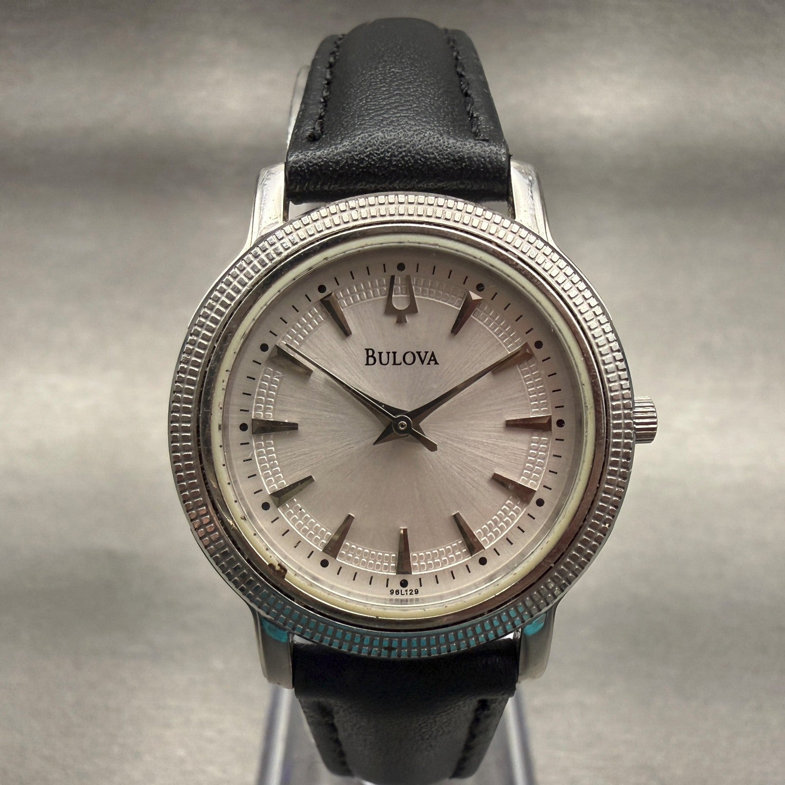 Bulova Watch Women 28mm Silver Dial Silver Tone Round 96L129 New Battery0