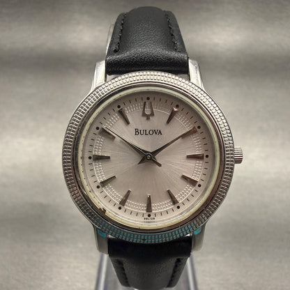 Bulova Watch Women 28mm Silver Dial Silver Tone Round 96L129 New Battery0