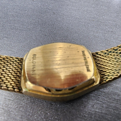 Bulova Accutron Watch Women 18mm Gold Dial Gold Tone Diamond Bezel New Battery9