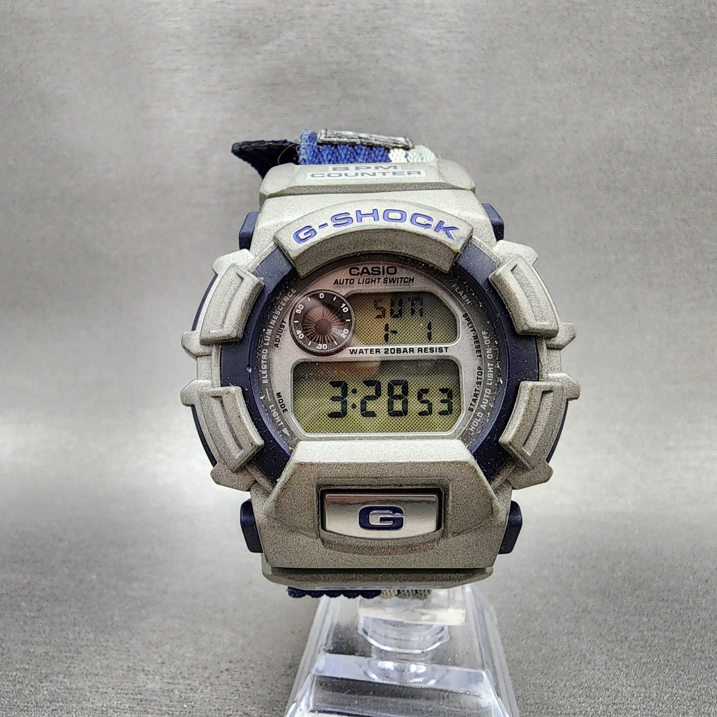 Casio GShock DW9550 Watch Men 48mm Digital Blue Gray Alarm Chrono New Battery5