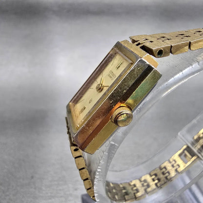Citizen CQ Watch Women 17mm Champagne Dial Gold Tone 3220-893409 New Battery VTG2