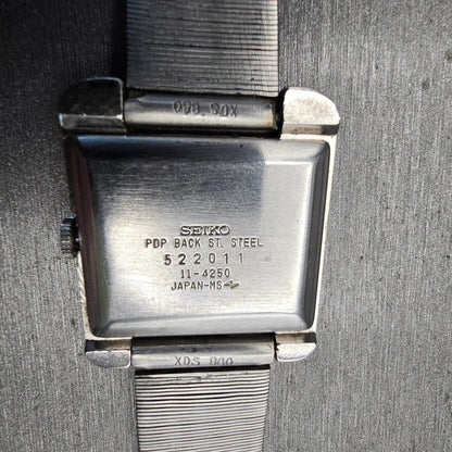 Seiko Watch Men 29mm Black Dial Silver Tone Manual Wind 11-4250 Works Vintage10