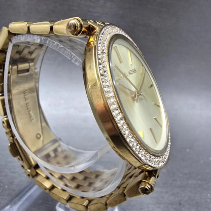 Michael Kors Darci Watch Women 39mm Champagne Dial Gold Tone MK-3191 New Batt MQ3
