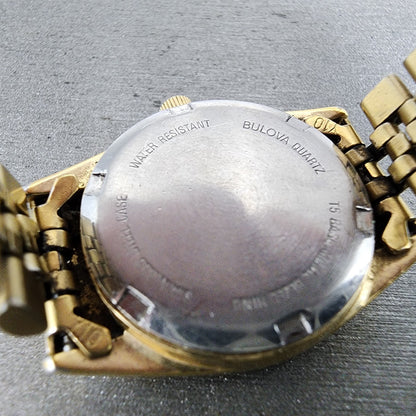 Bulova Marine Star Watch Women 24mm Champagne Dial Gold Tone Date 92G25 PARTS10