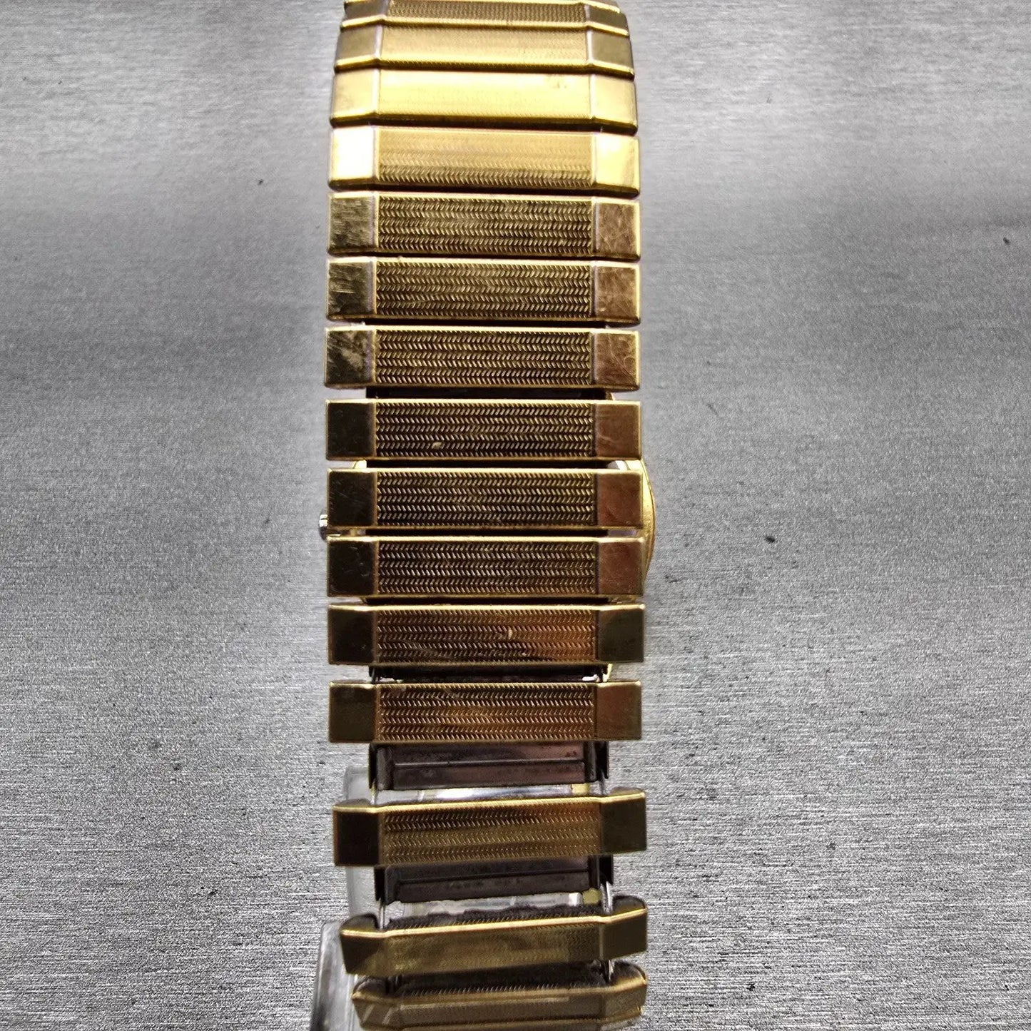 Seiko Watch Men 37mm Gold Dial Gold Tone Daydate Round 7N43-9070 New Battery VTG7